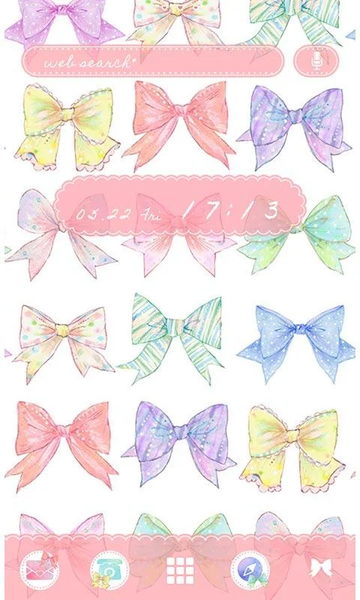 Cute Colorful Ribbons Theme - Image screenshot of android app