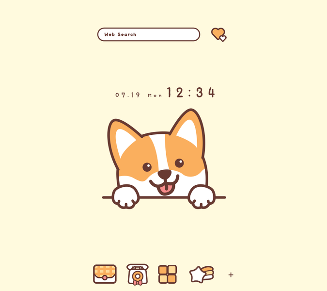 Corgi Face Theme +HOME - Image screenshot of android app