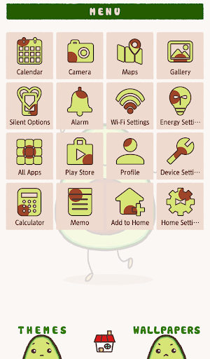 Cute Avocado Theme +HOME - Image screenshot of android app