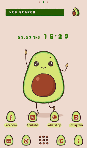 Cute Avocado Theme +HOME - Image screenshot of android app