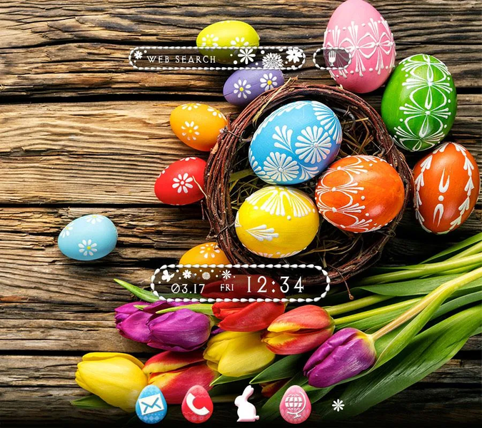 Easter Eggs & Tulips Theme - عکس برنامه موبایلی اندروید