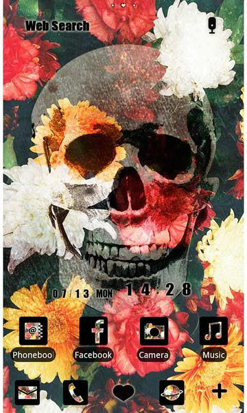 Cool Theme-Flower Skull- - Image screenshot of android app