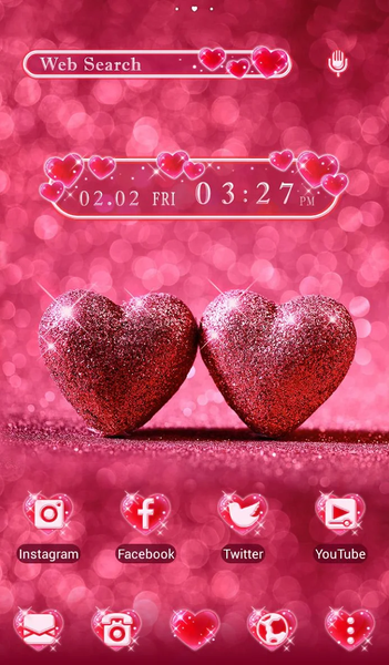 Glitter Hearts Theme - Image screenshot of android app