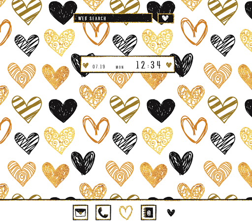 Gold & Black Hearts Theme - عکس برنامه موبایلی اندروید