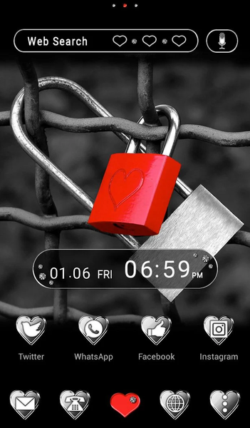 Heart Padlock Theme +HOME - عکس برنامه موبایلی اندروید