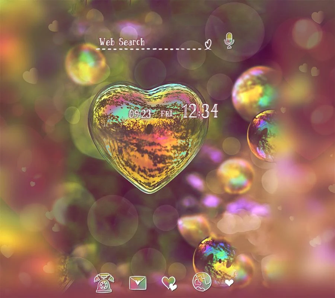 Heart Bubble Theme +HOME - Image screenshot of android app