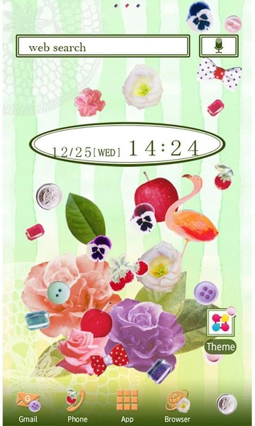Flamingo Flower Theme +HOME - Image screenshot of android app