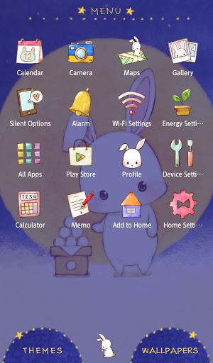 Moon Bunny +HOME Theme - عکس برنامه موبایلی اندروید