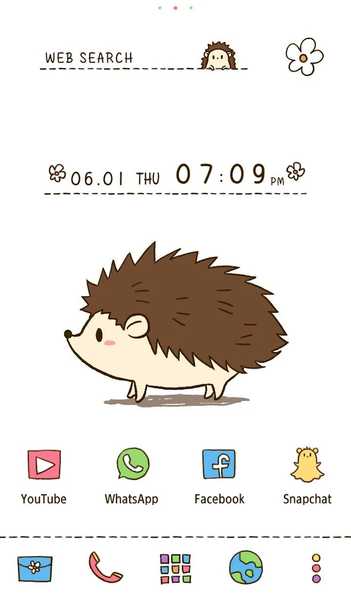 Cute Hedgehog Theme - Image screenshot of android app