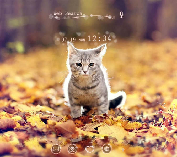 Kitten Autumn Theme +HOME - Image screenshot of android app