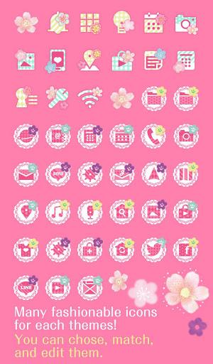 Cute Theme-Flowers and Circles - Image screenshot of android app