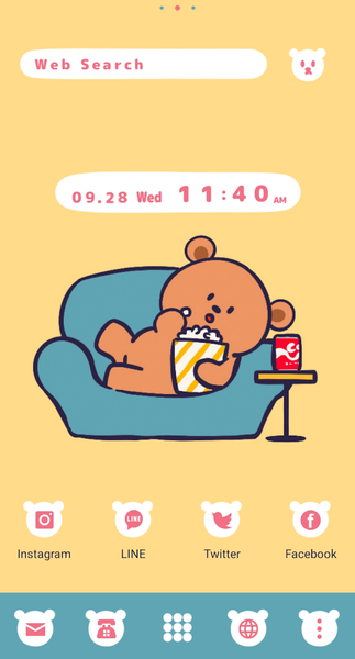 Laid-Back Mr. Bear Theme +HOME - Image screenshot of android app