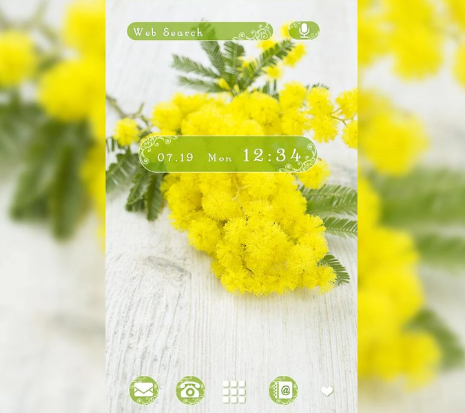 Cute Theme-Mimosa Flowers- - Image screenshot of android app