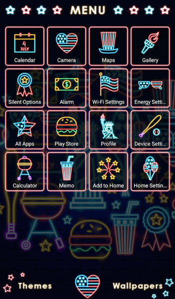 Neon America Theme +HOME - Image screenshot of android app