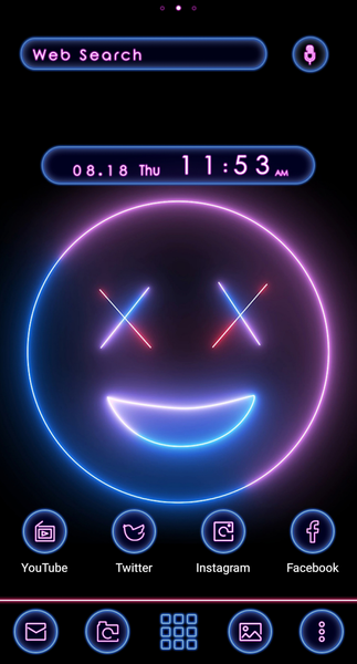 Neon Smile Theme +HOME - Image screenshot of android app