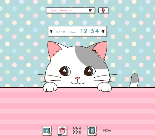 Peeking Cat Theme +HOME - عکس برنامه موبایلی اندروید