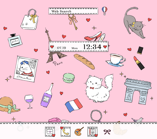 Paris Cat Theme +HOME - Image screenshot of android app