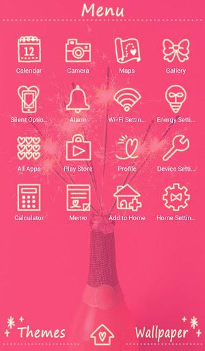 Pink Spaklers Theme - عکس برنامه موبایلی اندروید