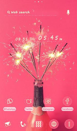 Pink Spaklers Theme - عکس برنامه موبایلی اندروید