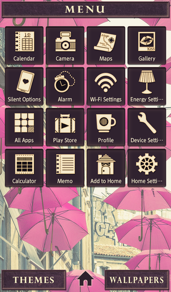 Pink Umbrellas Theme - Image screenshot of android app