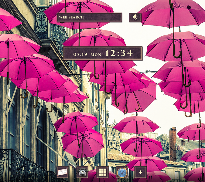 Pink Umbrellas Theme - Image screenshot of android app