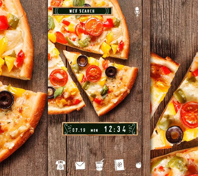 Stylish wallpaper-Pizza Time!- - Image screenshot of android app