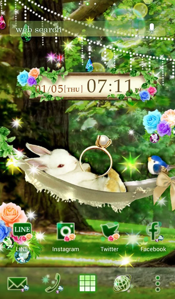 Cute Theme Rabbit's Nap - عکس برنامه موبایلی اندروید