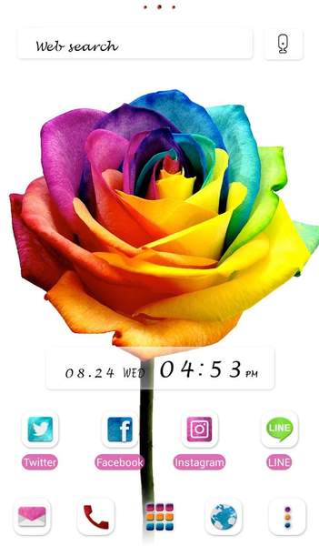 Rainbow Rose +HOME Theme - عکس برنامه موبایلی اندروید