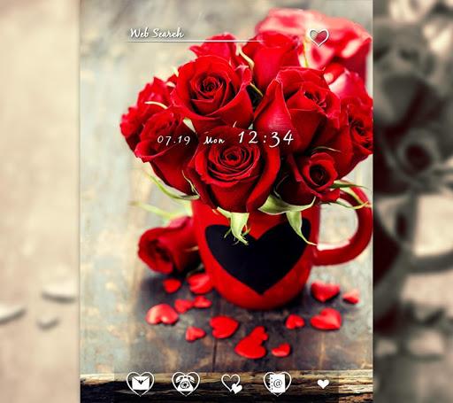 Cute wallpaper-Roses & Hearts - Image screenshot of android app