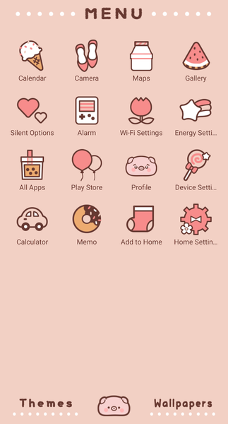 Sipping Piggy Theme +HOME - عکس برنامه موبایلی اندروید