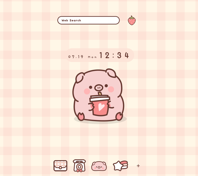 Sipping Piggy Theme +HOME - عکس برنامه موبایلی اندروید