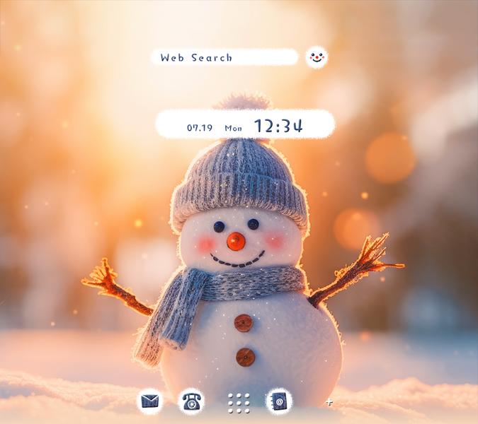 Smiling Snowman Theme +HOME - Image screenshot of android app