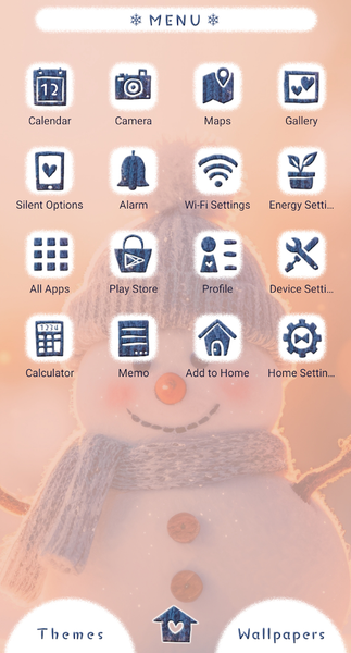 Smiling Snowman Theme +HOME - Image screenshot of android app