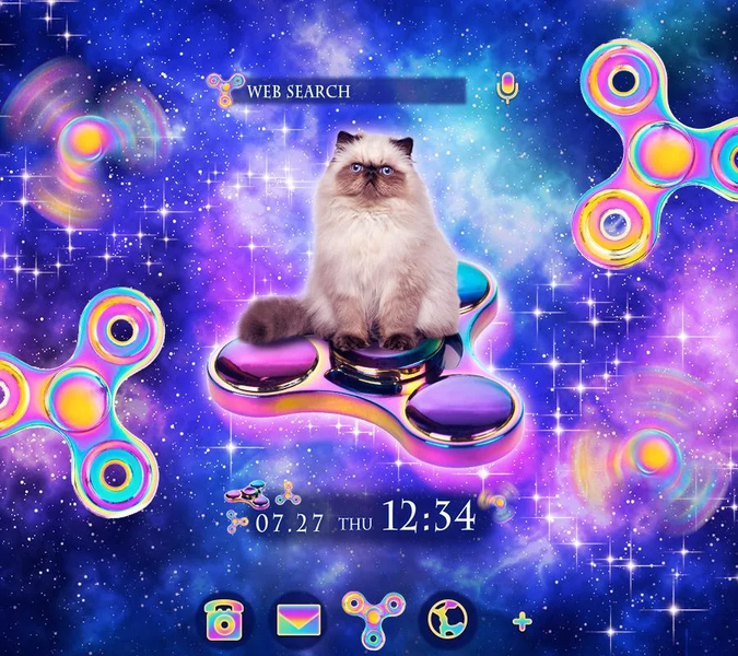 Space Cat & Spinners Theme - عکس برنامه موبایلی اندروید
