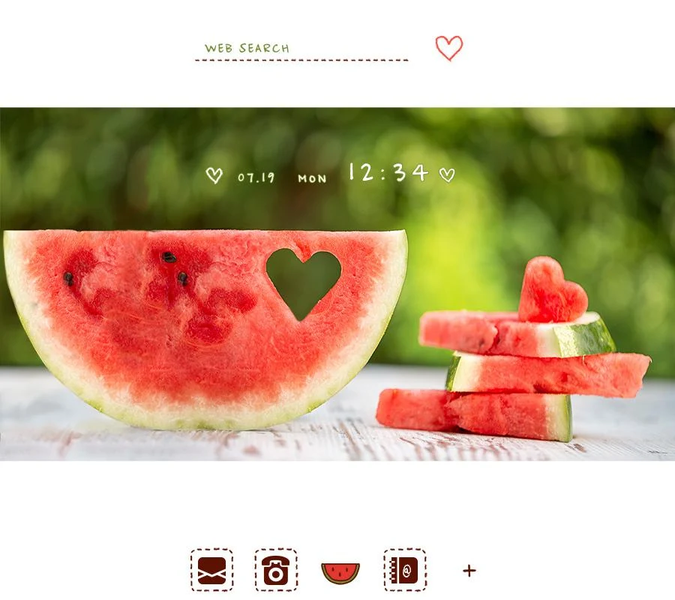 Watermelon Heart Theme - Image screenshot of android app