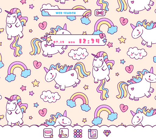 Endearing Unicorns Theme - عکس برنامه موبایلی اندروید