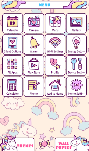 Endearing Unicorns Theme - عکس برنامه موبایلی اندروید