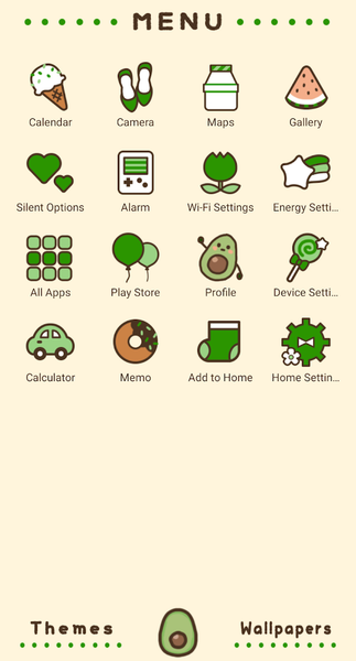 Bubble Tea Avocado Theme +HOME - Image screenshot of android app