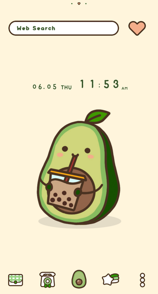 Bubble Tea Avocado Theme +HOME - Image screenshot of android app