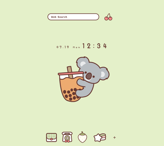 Bubble Tea Koala Theme +HOME - عکس برنامه موبایلی اندروید