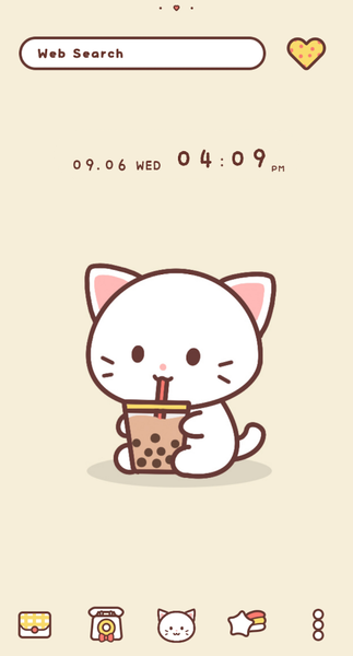 Bubble Tea Kitty Theme +HOME - Image screenshot of android app