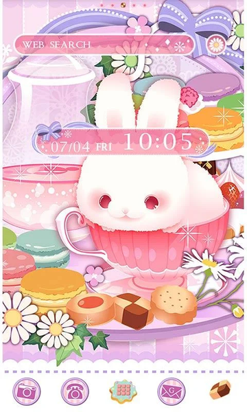 Cute Theme-Teacup Rabbit- - Image screenshot of android app
