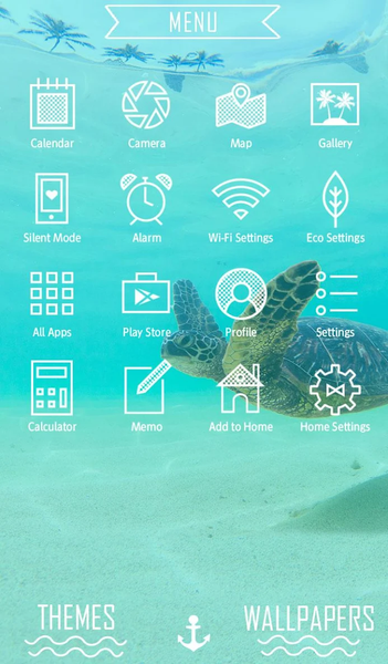 Sea Turtle's Swim +HOME Theme - Image screenshot of android app