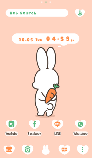 Bunny and Carrot Theme +HOME - Image screenshot of android app