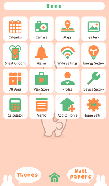 Bunny and Carrot Theme +HOME - Image screenshot of android app