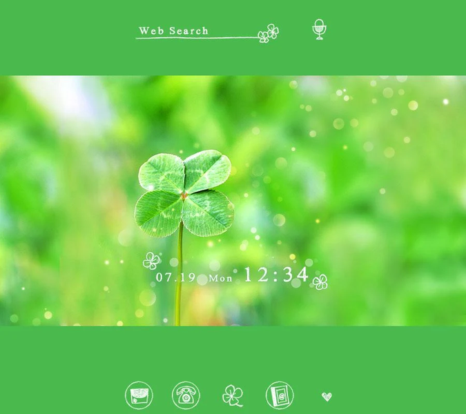 Four-Leaf Clover +HOME Theme - عکس برنامه موبایلی اندروید