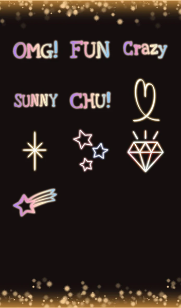 Stamp Pack: Neon Text - عکس برنامه موبایلی اندروید