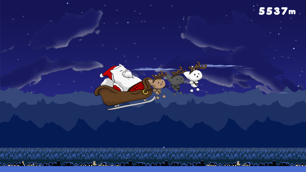 Flying Santa Cat - Gameplay image of android game