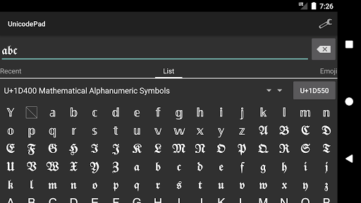Unicode Pad - عکس برنامه موبایلی اندروید
