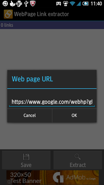 WebPage Link extractor - Image screenshot of android app